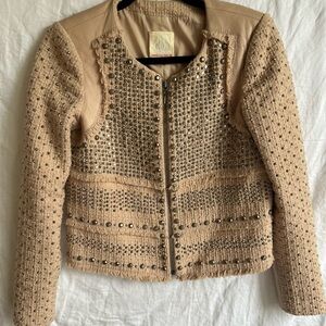 Beige Studded Women's Jacket